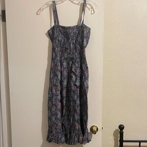 Nipon Boutique Blue and Pink Floral Midi Dress